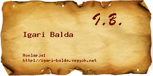 Igari Balda névjegykártya
